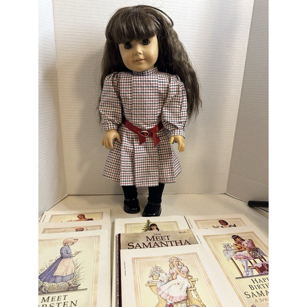 1993 American Girl Samantha Parkington Doll Pleasant Company With Set Of 8 Books